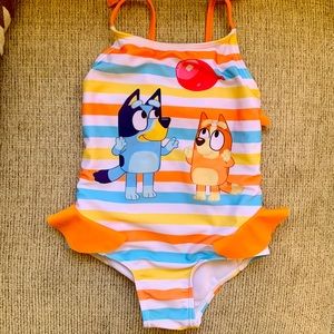 24m Authentic Bluey Bathing Suit with Ruffles